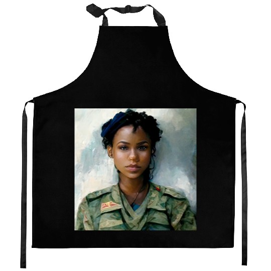 Beautiful US army combat medic painting Kitchen Aprons