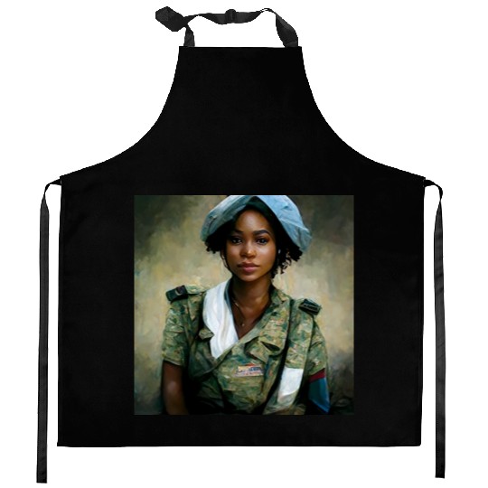 Beautiful US army combat medic painting Kitchen Aprons