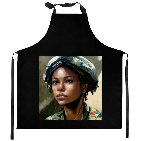Beautiful US army combat medic painting Kitchen Aprons