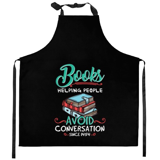 Books Helping People Avoid Conversation 1454 Libra Kitchen Aprons