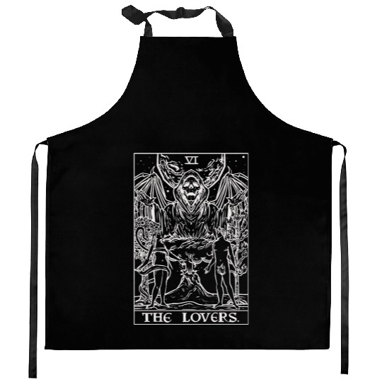 The Lovers Tarot Card Halloween Grim Reaper Gothic Kitchen Aprons