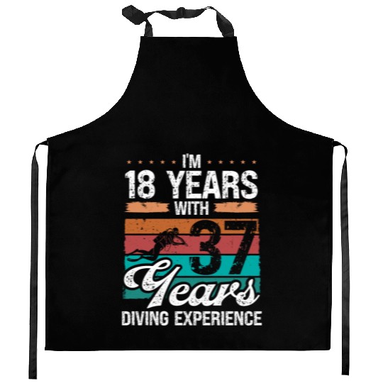 55 Birthday Idea Scuba Diving 55 Year Old Diver Kitchen Aprons