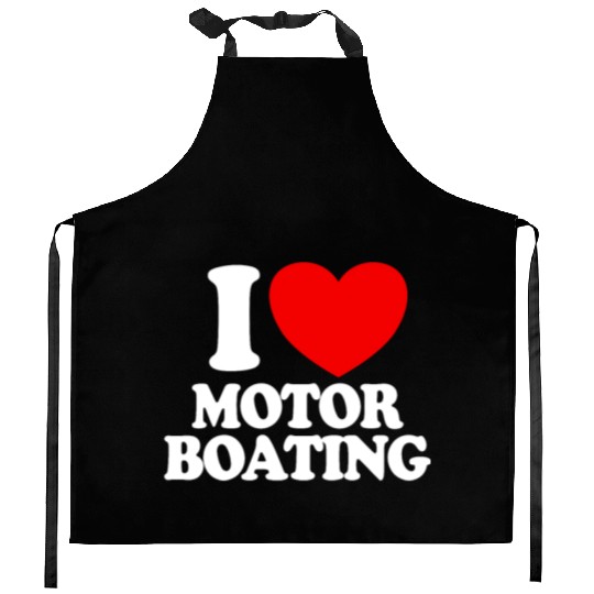 I Love Motor Boating Boat Owner Love Motor Boating Kitchen Aprons
