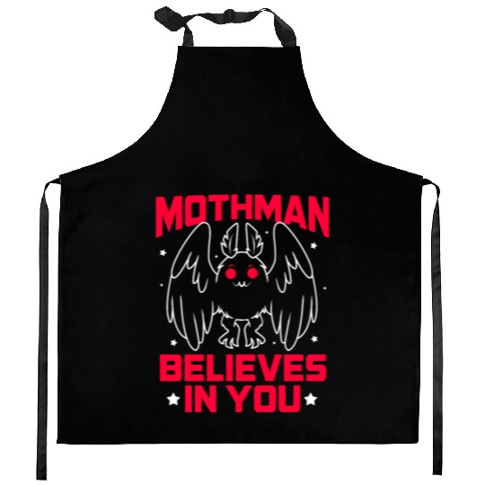 Funny Cryptid Gothic Mothman Believes In You Kitchen Aprons