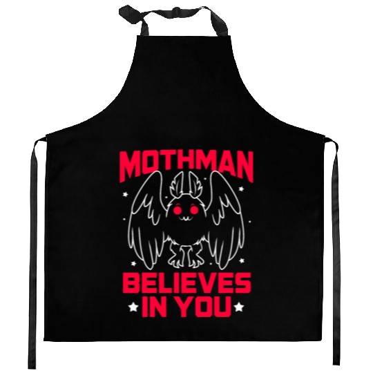 Funny Cryptid Gothic Mothman Believes In You Kitchen Aprons