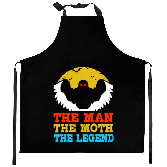 Retro Mothman Cryptid The Man The Moth The Legend Kitchen Aprons