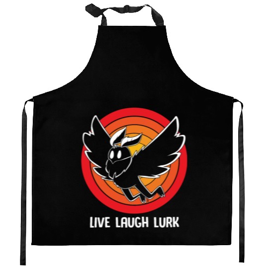 Funny Cryptid Live Laugh Lurk Mothman Kitchen Aprons
