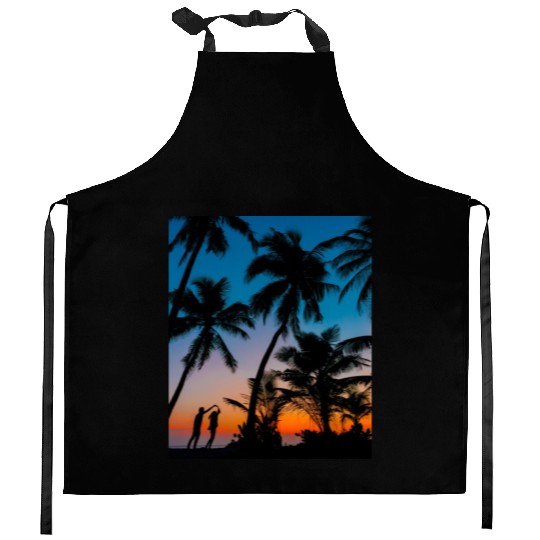 SWEETNESS OF DANCE -SUNSET IMAGE. Kitchen Aprons