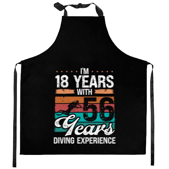 74 Birthday Idea Scuba Diving 74 Year Old Diver Kitchen Aprons