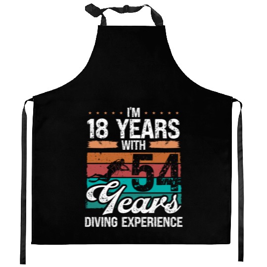 72 Birthday Idea Scuba Diving 72 Year Old Diver Kitchen Aprons