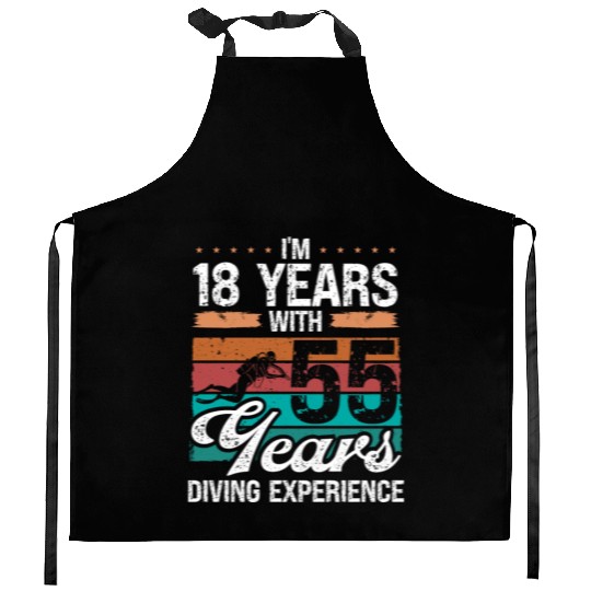 73 Birthday Idea Scuba Diving 73 Year Old Diver Kitchen Aprons