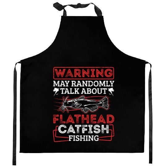 Catfishing Fisher Flathead Catfish Fishing Kitchen Aprons