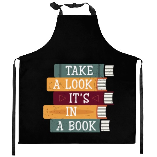Take A Look It's A Book Retro Rainbow Reading Kitchen Aprons