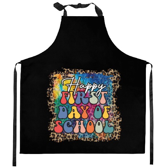 Happy First Day Of School Student back to school Kitchen Aprons