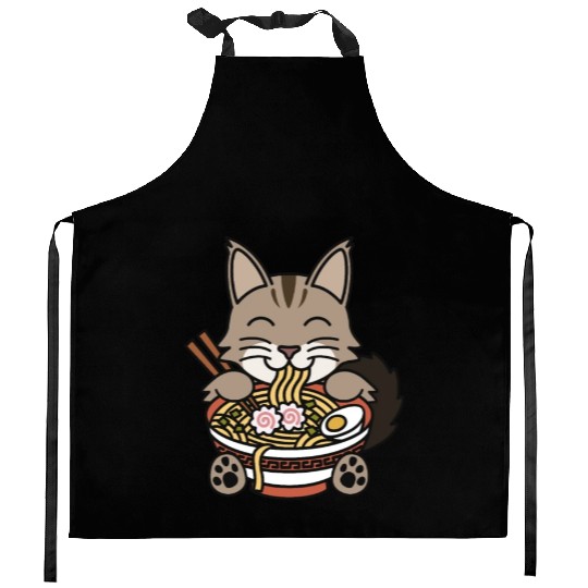 Maine Cat Ramen Noodles Kitchen Aprons