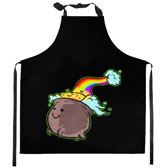 A Pot Of Gold At The End Of A Rainbow For St. Kitchen Aprons
