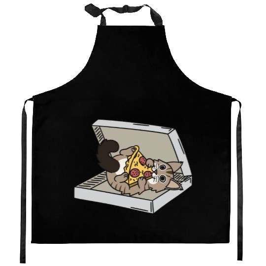 Maine Cat Pizza Lover Kitchen Aprons