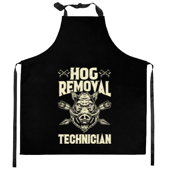 Hog Removal Technician Boar Hunting Kitchen Aprons