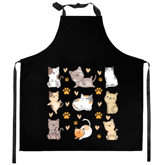 Cats Cute Cat Lover Cat Owner Many Cats I Cute Cat Kitchen Aprons