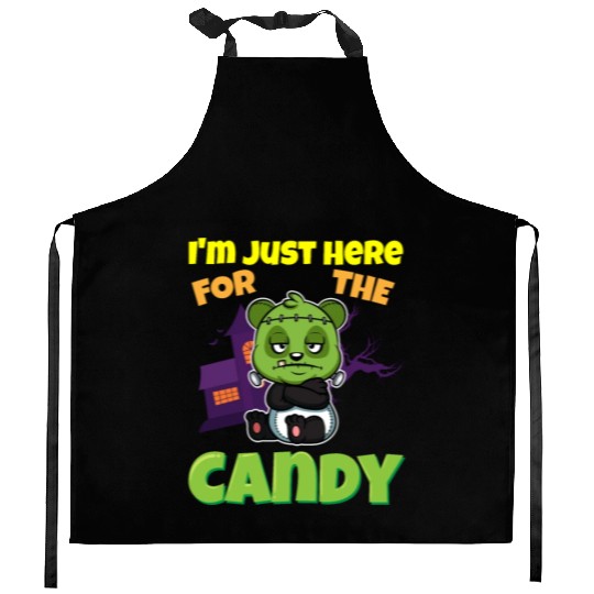 I'm Just Here For The Candy Scary Halloween Beast Kitchen Aprons