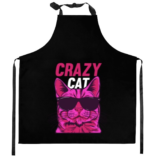 Cat Lover Cat Owner Funny Cat Meme I Crazy Cat Kitchen Aprons