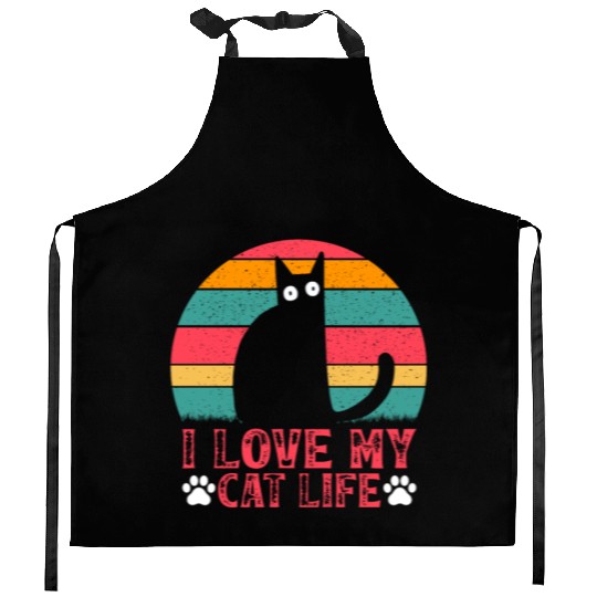 Funny Cat Meme Cat Owner Cat Lover I Love My Cat L Kitchen Aprons
