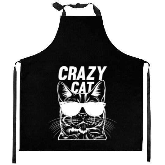 Cat Owner Cat Lover Funny Cat Meme I Crazy Cat Kitchen Aprons