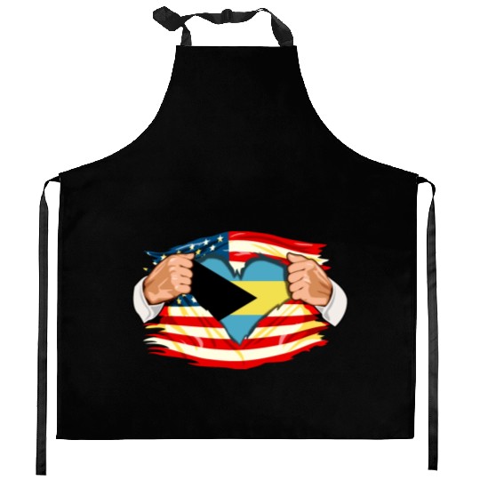 Bahamian Who Live in America Bahamas Flag Kitchen Aprons