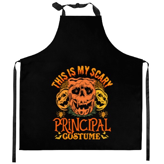 This Is My Scary Principal Costume Funny Halloween Kitchen Aprons