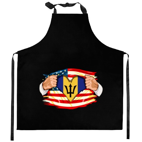 Barbados Who Live in America Barbadoan Flag Kitchen Aprons