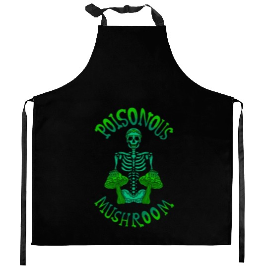 poison mushroom Kitchen Aprons