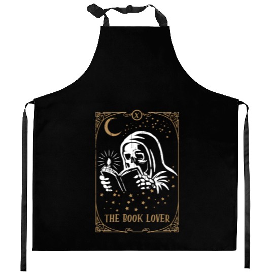 Skeleton Book Tarot Card Occult Club Gothic Kitchen Aprons