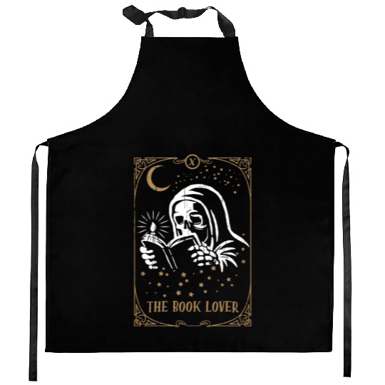 Skeleton Book Tarot Card Occult Club Gothic Kitchen Aprons