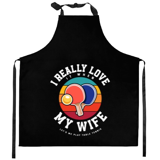 Funny Ping Pong Table Tennis Gift Kitchen Aprons