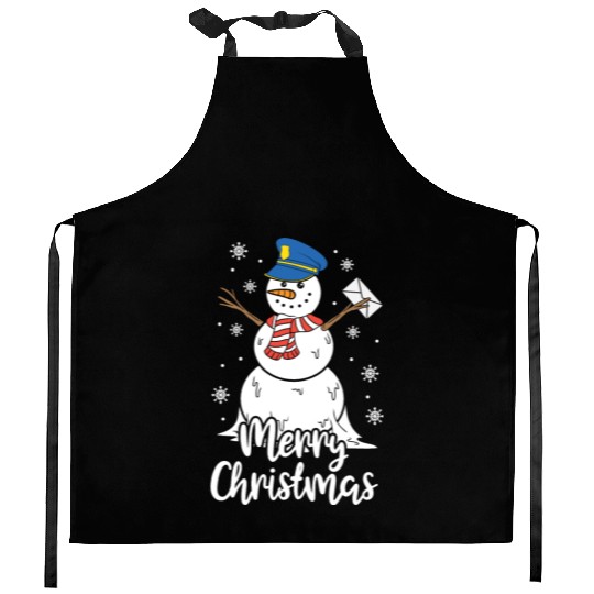 Christmas Funny Postman Mailman Snowman Xmas Gift Kitchen Aprons