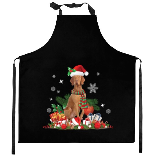 Christmas Hungarian Vizsla Dog Kitchen Aprons