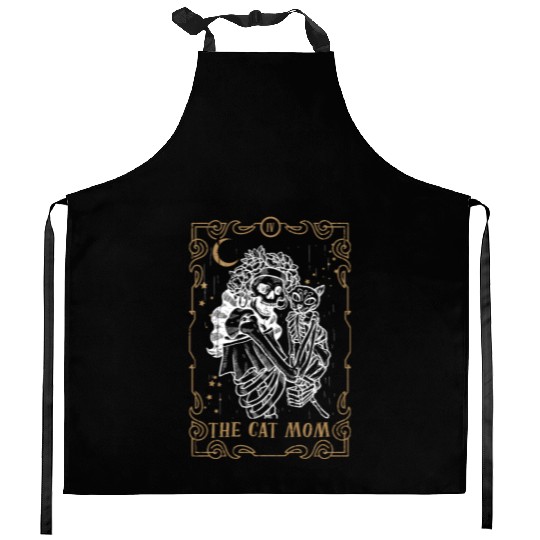 Cat Mom Tarot Card Occult Club Gothic Animal Kitchen Aprons