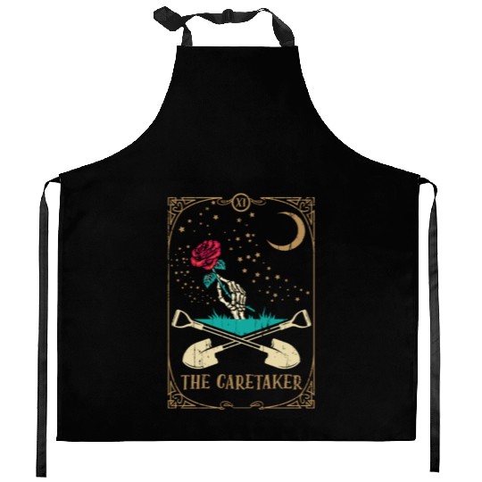 Rose Tarot Card Occult Club Gothic Caretaker Kitchen Aprons