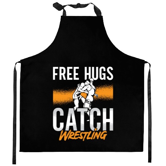 Catch Wrestling Free Hugs Wrestler Fight Grappling Kitchen Aprons