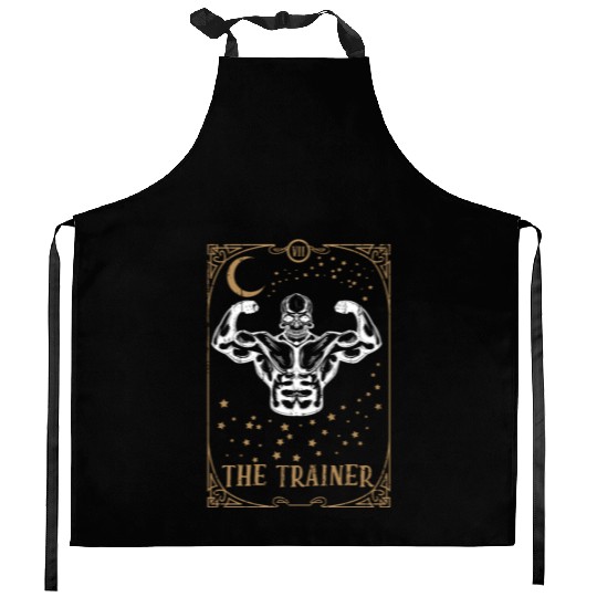 Gym Tarot Card Occult Club Gothic Muscle Trainer Kitchen Aprons