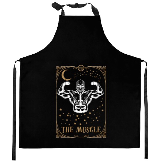 Gym Tarot Card Occult Club Gothic Muscle Workout Kitchen Aprons