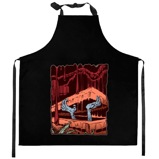 Zombie Coffin Kitchen Aprons