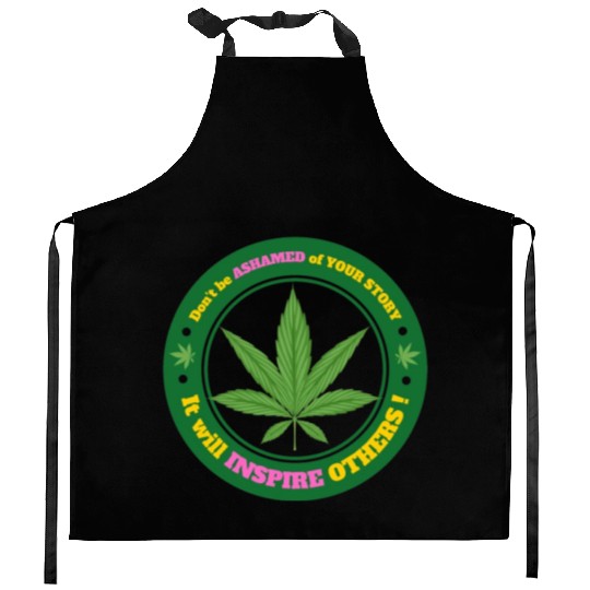 Drug Addiction Recovery AA Sober Sobriety Cannabis Kitchen Aprons