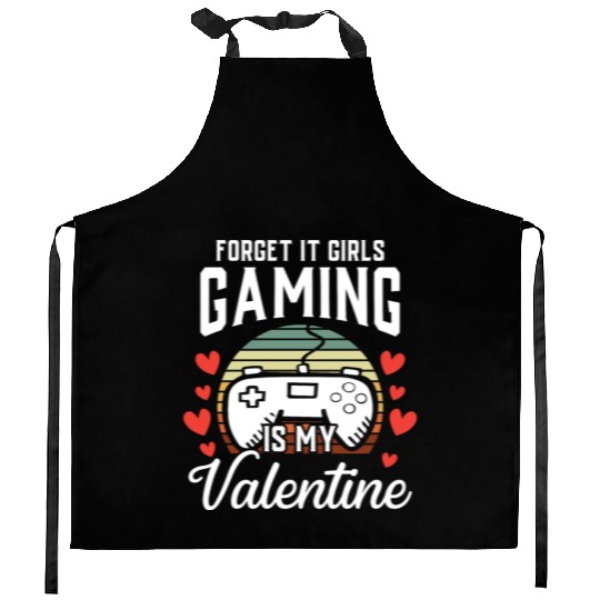Video Gamer Gift Him Boys Gaming Is My Valentine Kitchen Aprons