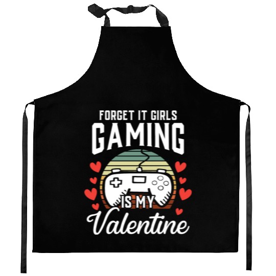 Video Gamer Gift Him Boys Gaming Is My Valentine Kitchen Aprons
