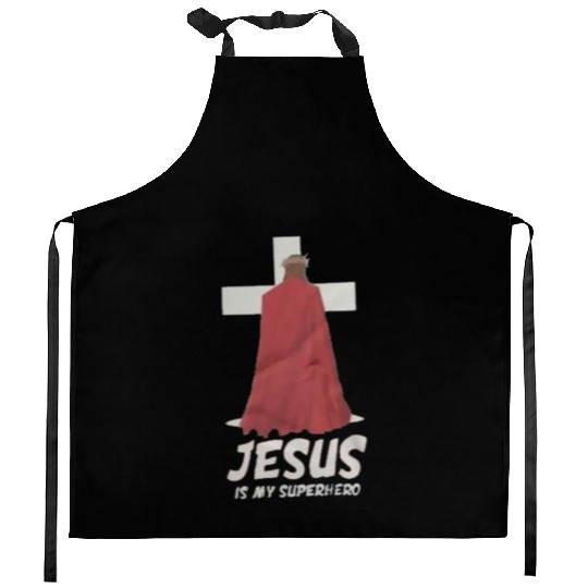 Jesus Is My Superhero Kitchen Aprons