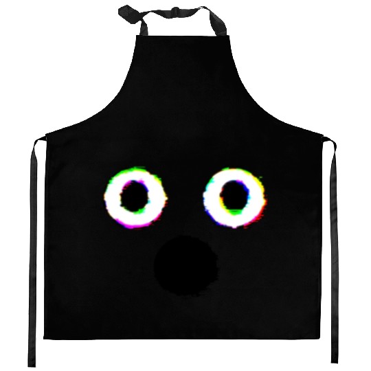 Glitch Ghost Face Kitchen Aprons