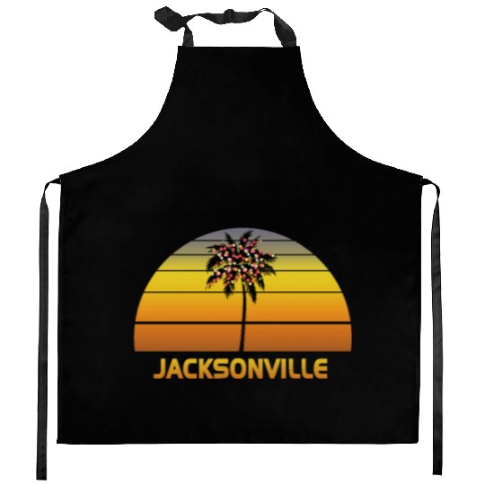 Jacksonville Florida Palm Tree Christmas Lights Kitchen Aprons