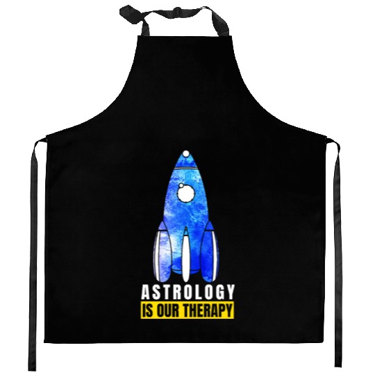 Abstract Delightful Rocket Of Cheerful Astro Quote Kitchen Aprons