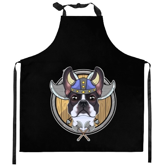 Boston Terrier I Valhalla I Viking Kitchen Aprons